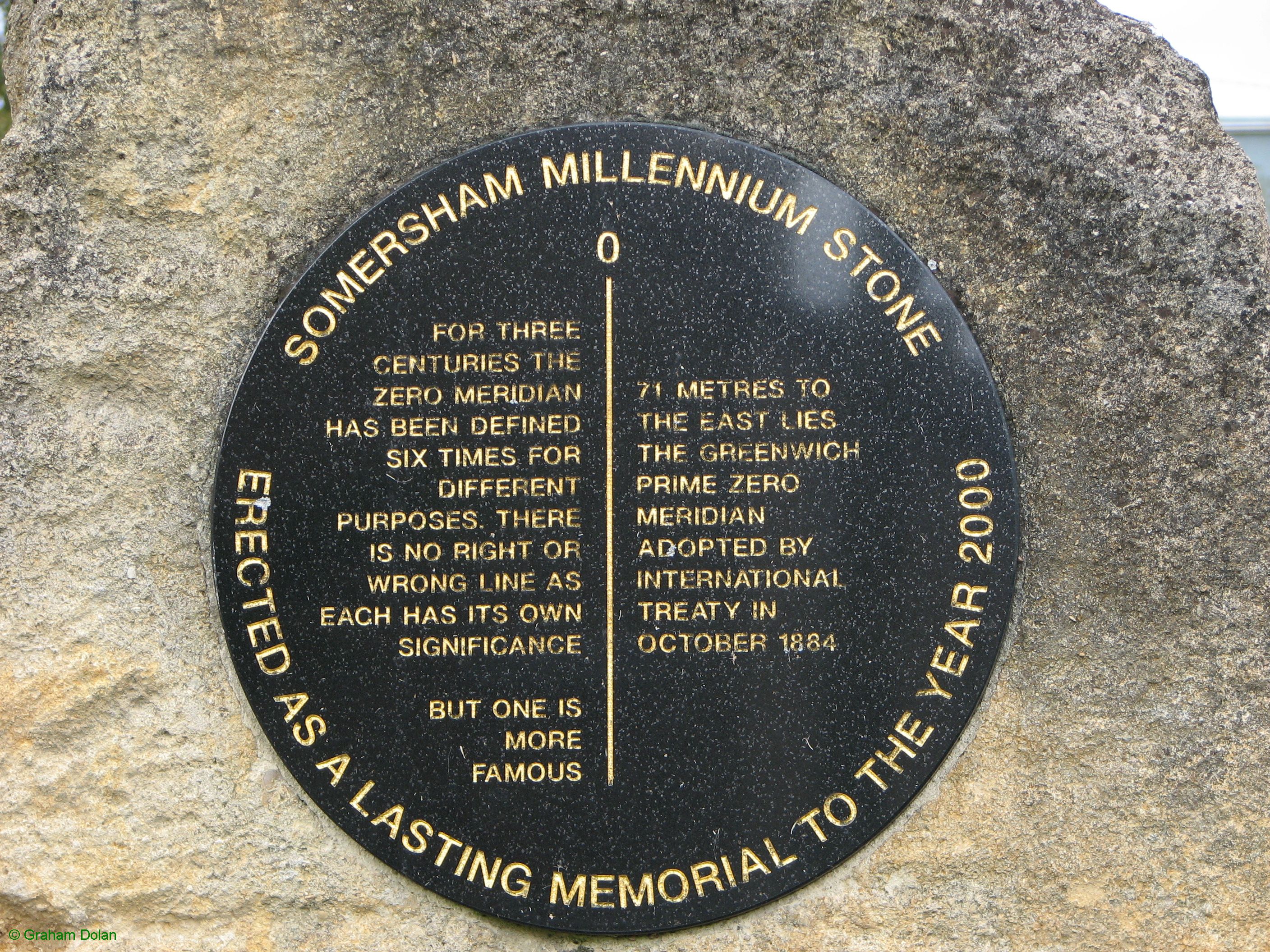 Greenwich Meridian Marker; England; Cambridgeshire; Somersham